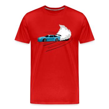 Car drifting - Men's Premium Organic T-Shirt - red - Front - Damien (186cm)