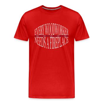 l’ébéniste menuisier a vu un cadeau d’anniversaire - T-shirt bio Premium Homme - rouge - Devant - Damien (186cm)