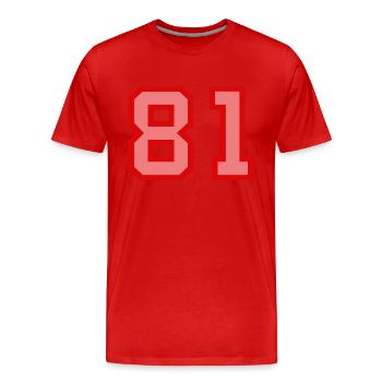 Cool Retro Retrostyle Numéro de maillot numéro de dos - T-shirt bio Premium Homme - rouge - Devant - Damien (186cm)