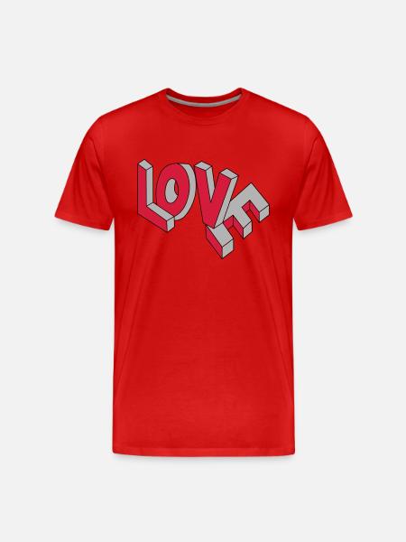 Flying LOVE - Men's Premium Organic T-Shirt - red