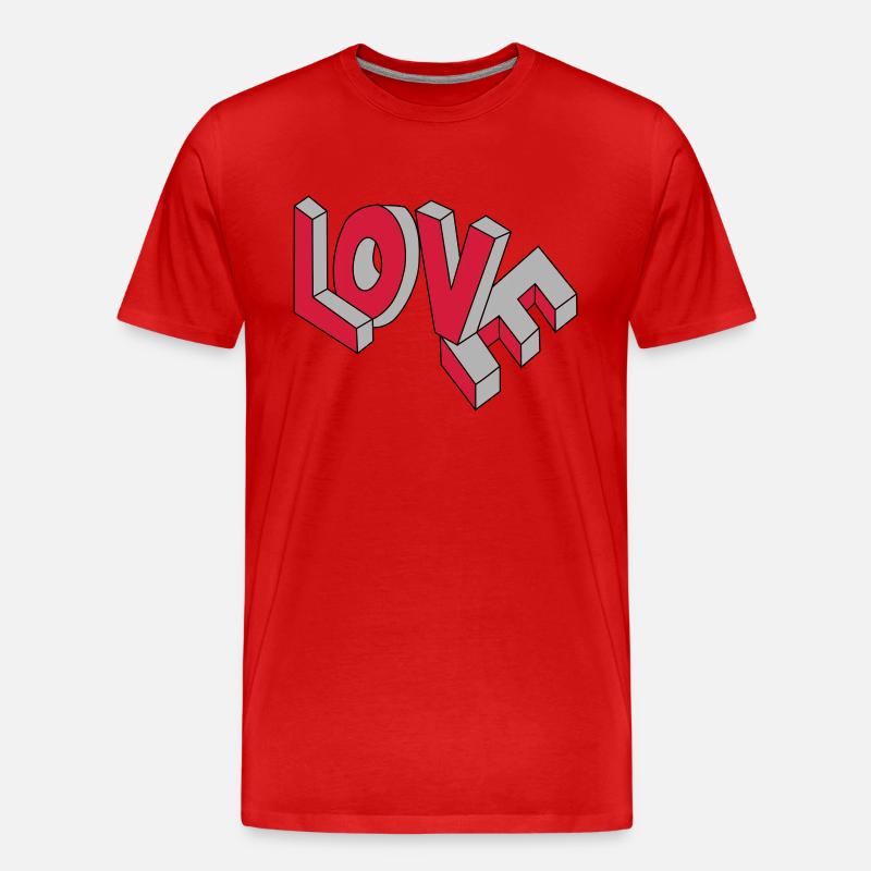 Flying LOVE - Männer Premium Bio T-Shirt - Rot