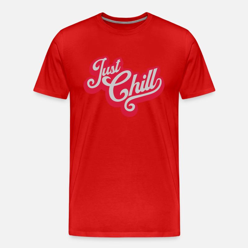 Just Chill Text Logo - Männer Premium Bio T-Shirt - Rot