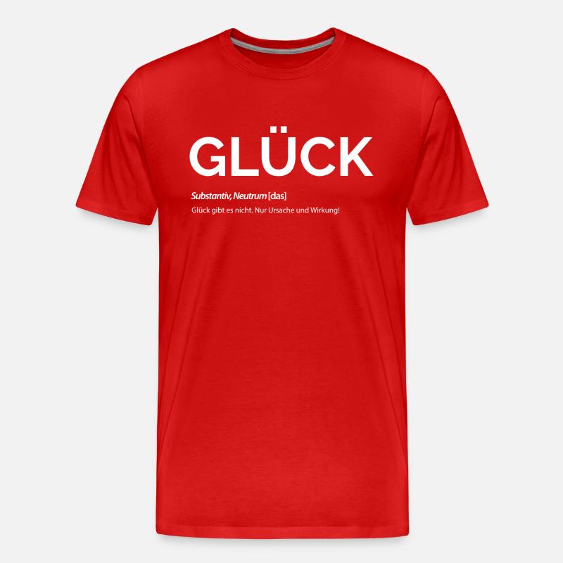 Glück - Männer Premium Bio T-Shirt - Rot