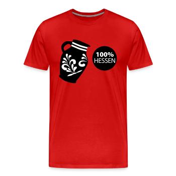 Bembel 100% HESSEN #FFM #BembelDesign #069 - Men's Premium Organic T-Shirt - red - Front - Damien (186cm)