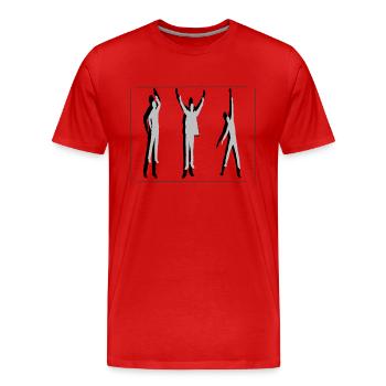 Menschen in Bewegung - Männer Premium Bio T-Shirt - Rot - Vorne - Damien (186cm)
