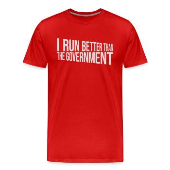 mieux fonctionner que le gouvernement - T-shirt bio Premium Homme - rouge - Devant - Damien (186cm)