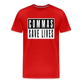 writer books literature cycling jokes literary - Männer Premium Bio T-Shirt - Rot - Vorne - Damien (186cm)