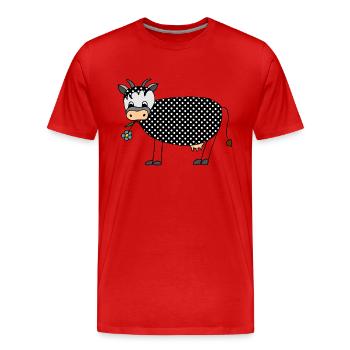 Cow - Men's Premium Organic T-Shirt - red - Front - Damien (186cm)