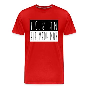baby funny gym bedroom beards dinosaur moon - Männer Premium Bio T-Shirt - Rot - Vorne - Damien (186cm)