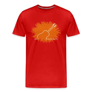 Guitare acoustique Explosion abstraite - T-shirt bio Premium Homme - rouge - Devant - Damien (186cm)