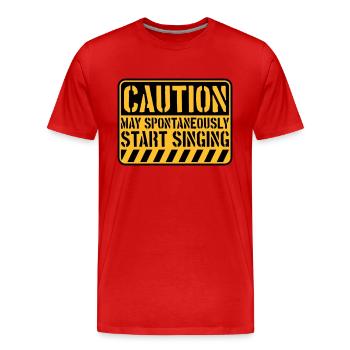 peut spontanément commencer à chanter - T-shirt bio Premium Homme - rouge - Devant - Damien (186cm)
