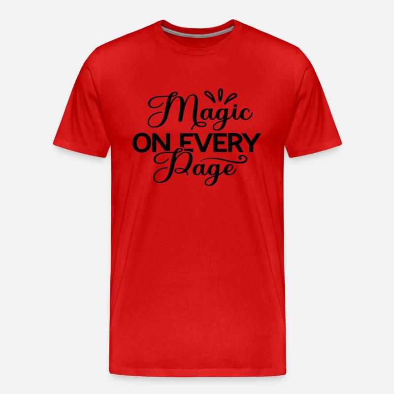 Magic On Every Page - Männer Premium Bio T-Shirt - Rot