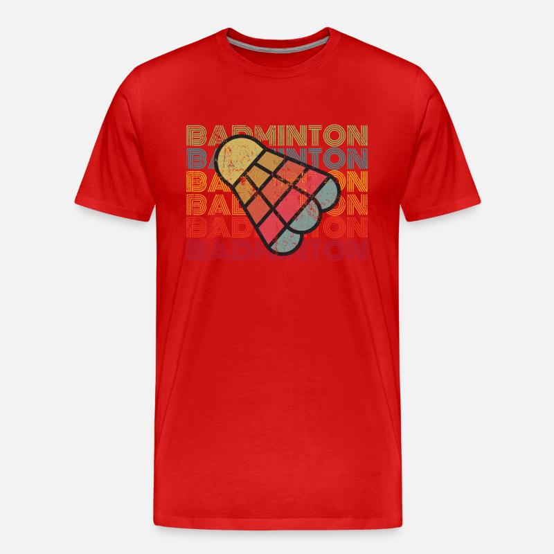 Badminton Retro - Männer Premium Bio T-Shirt - Rot