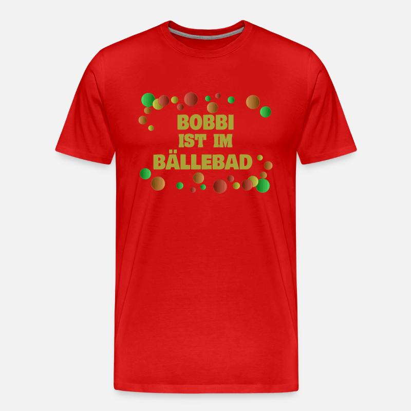 Bällebad Bobbi - Männer Premium Bio T-Shirt - Rot