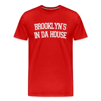 Brooklyn's in da house - Men's Premium Organic T-Shirt - red - Front - Damien (186cm)