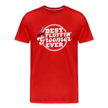 Schere Grooming Hundefriseur Spruch Hunde - Männer Premium Bio T-Shirt - Rot - Vorne - Damien (186cm)