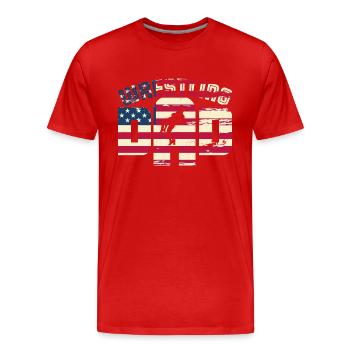Lutte Slogan Arts Martiaux - T-shirt bio Premium Homme - rouge - Devant - Damien (186cm)