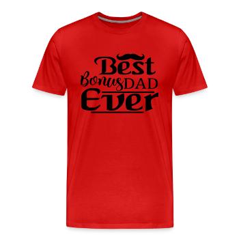 Best Bonus Dad Ever - Men's Premium Organic T-Shirt - red - Front - Damien (186cm)