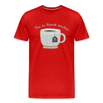 Le thé est une sagesse liquide - T-shirt bio Premium Homme - rouge - Devant - Damien (186cm)