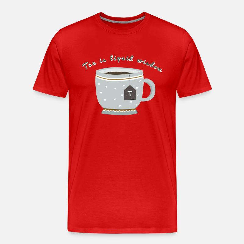Tea is liquid wisdom - Männer Premium Bio T-Shirt - Rot