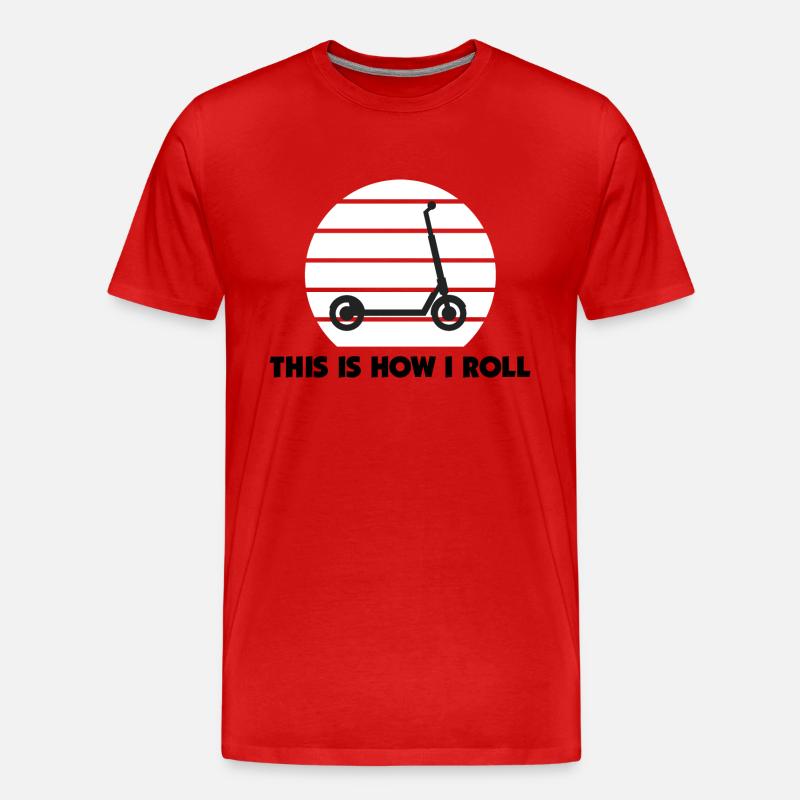 E-Scooter Roller Scooter - Männer Premium Bio T-Shirt - Rot