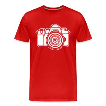 Photographe Photographie Caméra de photographie - T-shirt bio Premium Homme - rouge - Devant - Damien (186cm)