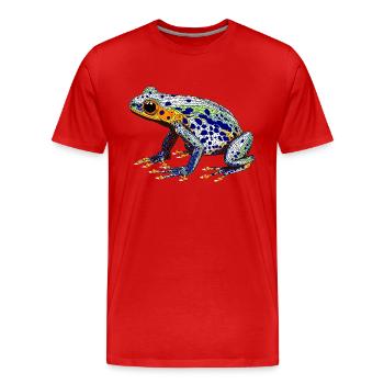 Poison dart frog with a beautiful warning color as an amphibian - Men's Premium Organic T-Shirt - red - Front - Damien (186cm)