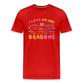 Maternelle - T-shirt bio Premium Homme - rouge - Devant - Damien (186cm)