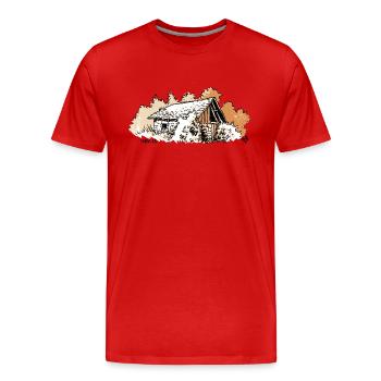 Cabane dans les bois - T-shirt bio Premium Homme - rouge - Devant - Damien (186cm)