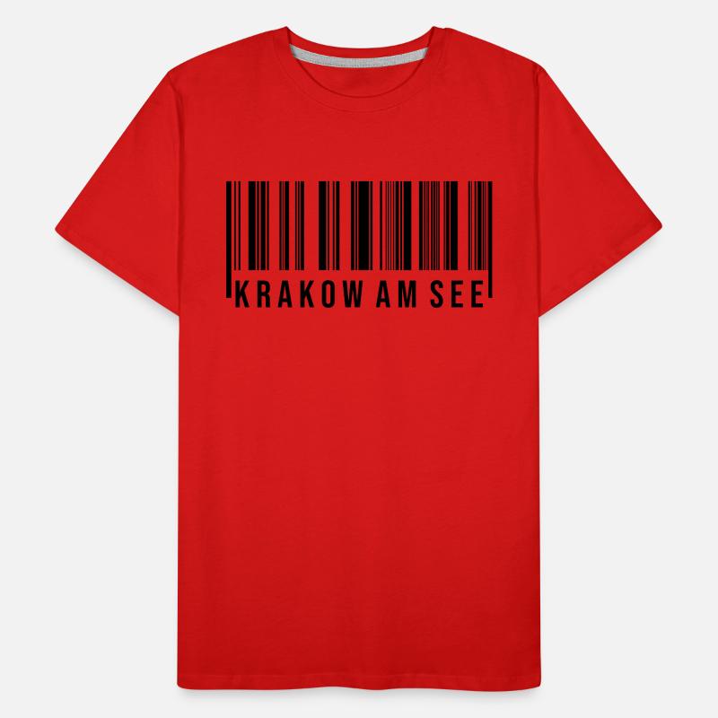 Krakow am See Strichcode Männer Premium Bio T-Shirt
