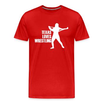 Conception de lutte au Texas pour les fiers fans du Texas - T-shirt bio Premium Homme - rouge - Devant - Damien (186cm)