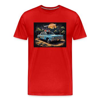 Police car - Men's Premium Organic T-Shirt - red - Front - Damien (186cm)