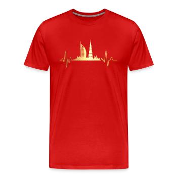Battement de cœur Dubai - T-shirt bio Premium Homme - rouge - Devant - Damien (186cm)