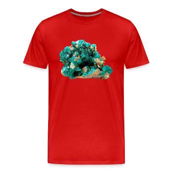 Dioptas Minéral Cuivre Émeraude Silicate Cristal - T-shirt bio Premium Homme - rouge - Devant - Damien (186cm)
