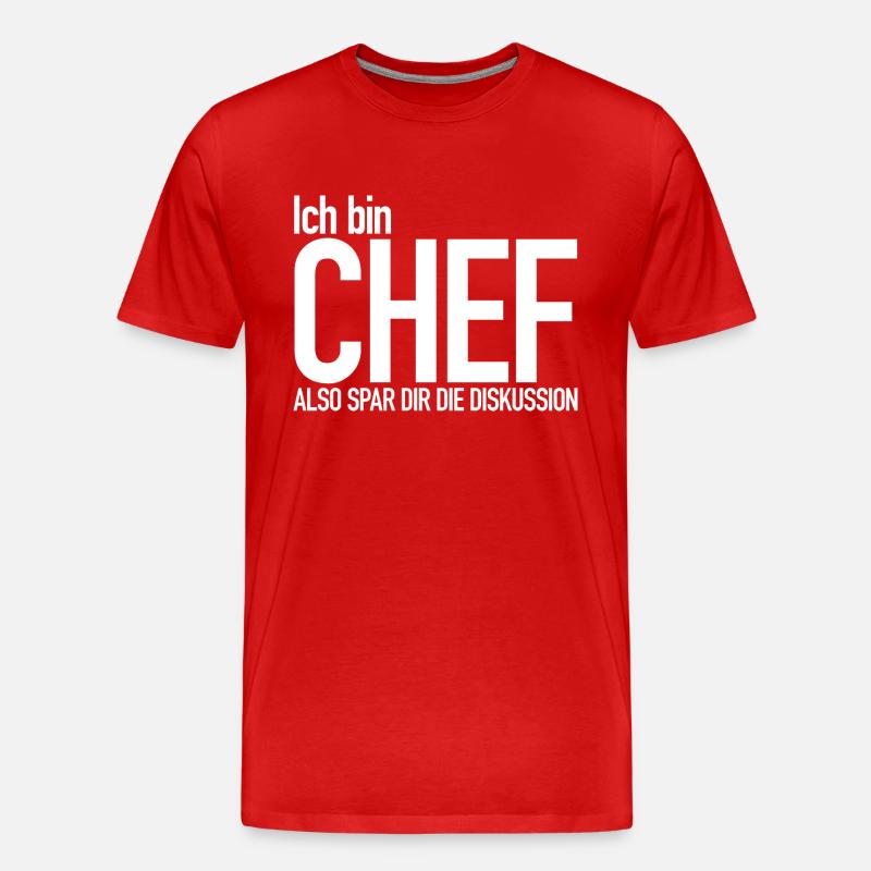 Ich bin Chef - Männer Premium Bio T-Shirt - Rot
