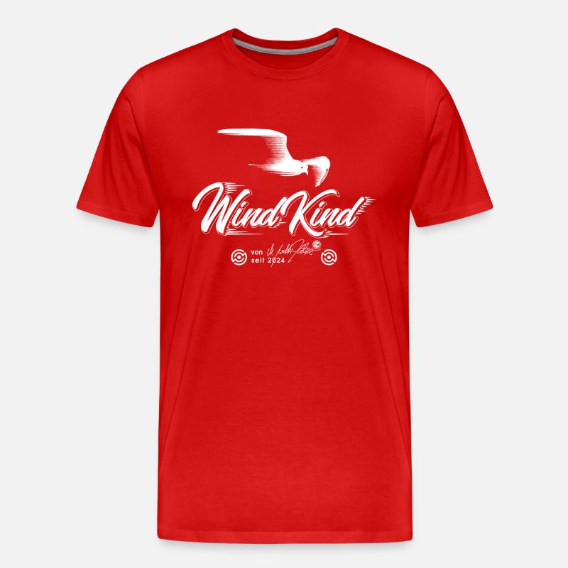 WindKind - Männer Premium Bio T-Shirt - Rot