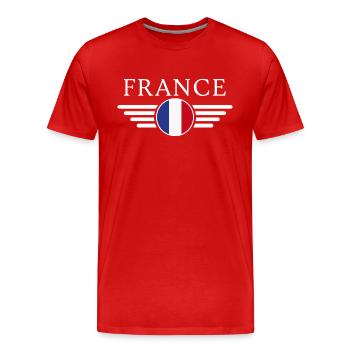 France with our exclusive T-shirt - Men's Premium Organic T-Shirt - red - Front - Damien (186cm)