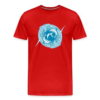 Fille de Poséidon - T-shirt bio Premium Homme - rouge - Devant - Damien (186cm)