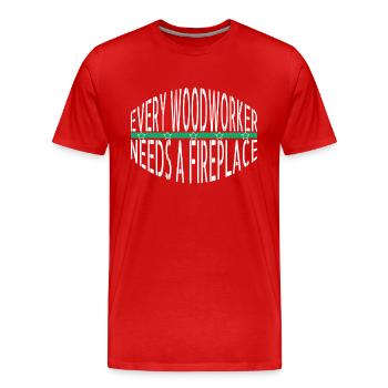 funny carpenter quotes lumberjack lumber - Männer Premium Bio T-Shirt - Rot - Vorne - Damien (186cm)