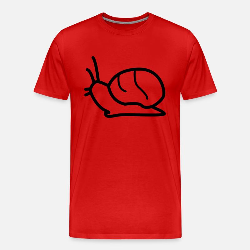 Schnecke - Männer Premium Bio T-Shirt - Rot