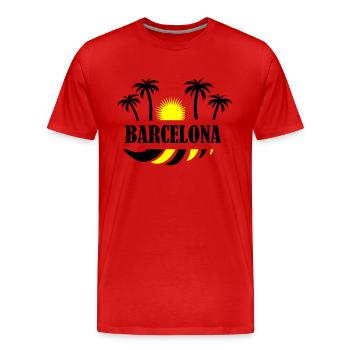 Barcelone - T-shirt bio Premium Homme - rouge - Devant - Damien (186cm)