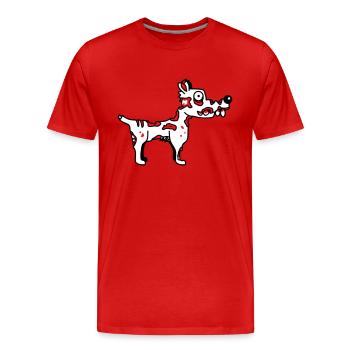 Hund Zombie Untot Halloween Horror Leiche Grusel - Männer Premium Bio T-Shirt - Rot - Vorne - Damien (186cm)