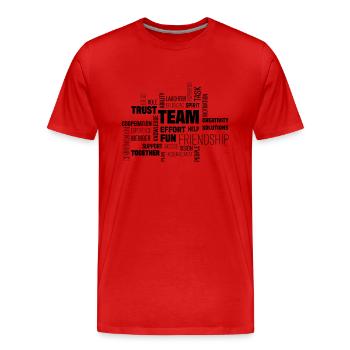 Team - Men's Premium Organic T-Shirt - red - Front - Damien (186cm)