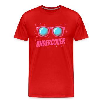 Discours d’infiltration - Costume drôle avec Sun Bril - T-shirt bio Premium Homme - rouge - Devant - Damien (186cm)