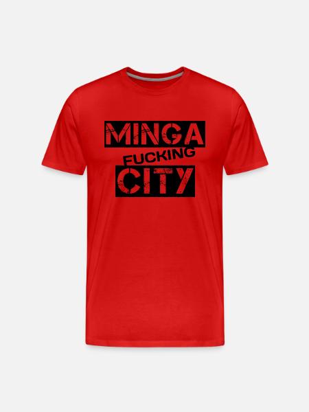 Minga fucking city - Men's Premium Organic T-Shirt - red