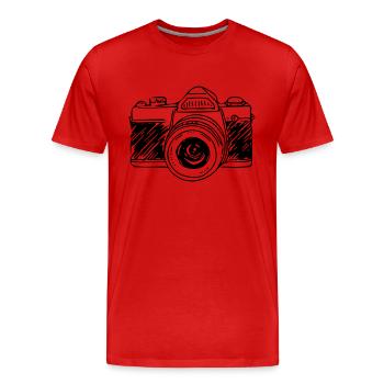 Caméra - T-shirt bio Premium Homme - rouge - Devant - Damien (186cm)