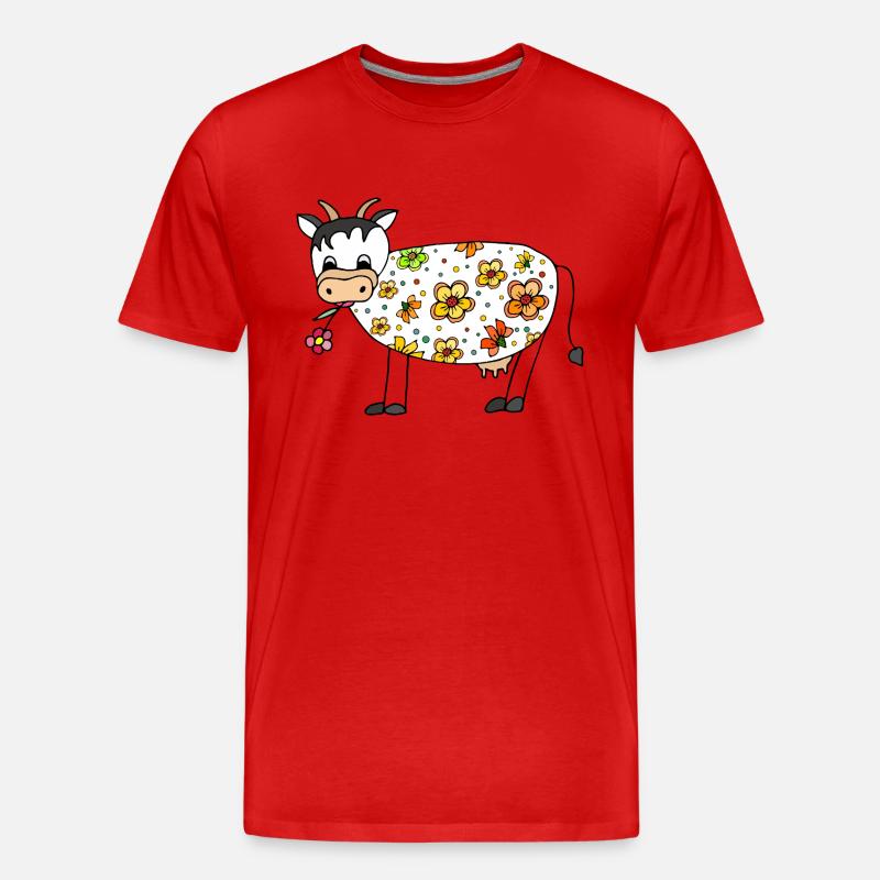 Kuh - Männer Premium Bio T-Shirt - Rot