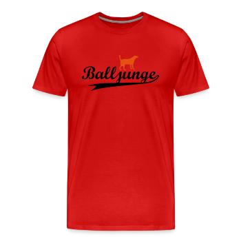 Balljunge zweifarbig - Flex/Flock - Männer Premium Bio T-Shirt - Rot - Vorne - Damien (186cm)
