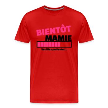 bientôt mamie - T-shirt bio Premium Homme - rouge - Devant - Damien (186cm)