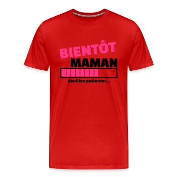bientôt maman - T-shirt bio Premium Homme - rouge - Devant - Damien (186cm)